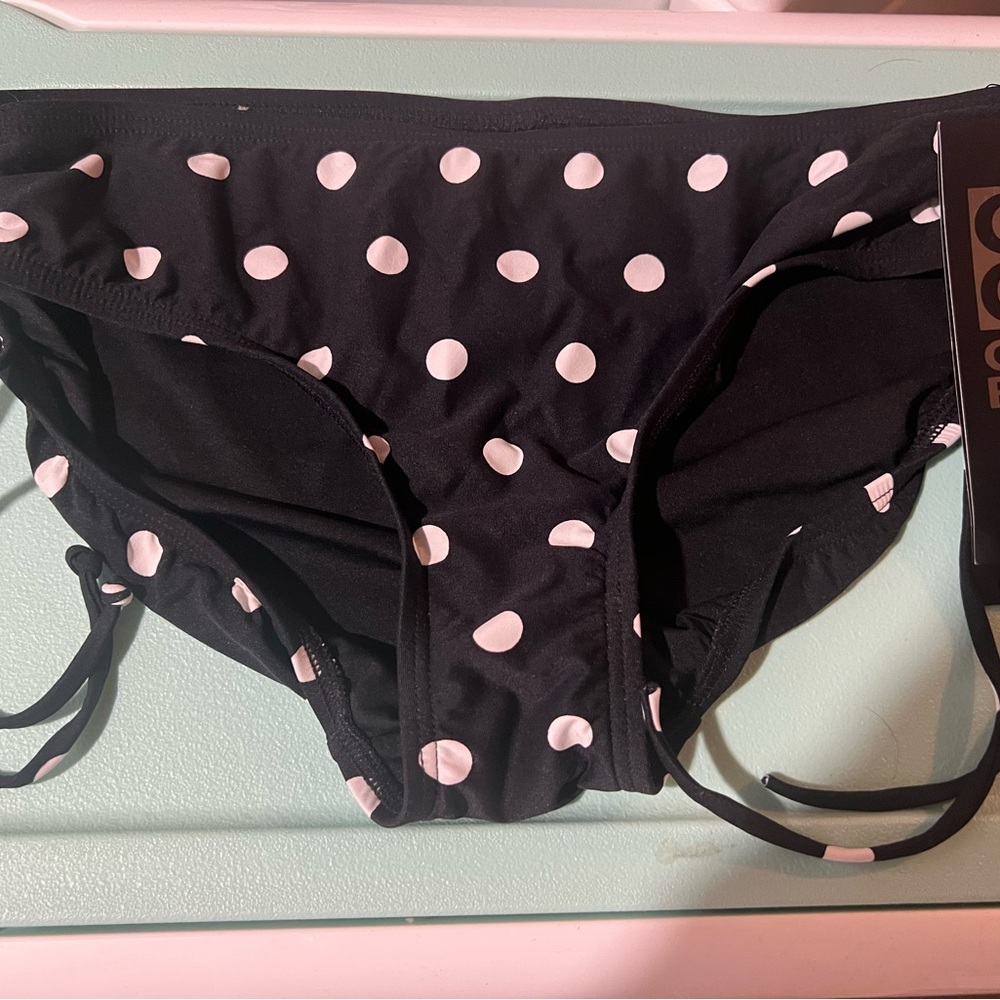 Coco Reef Black Bikini Swim Bottom  small black and white